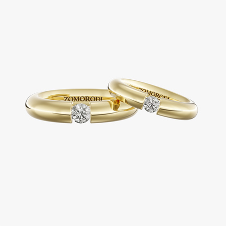 Wide Deniz Diamond Matching Wedding Rings